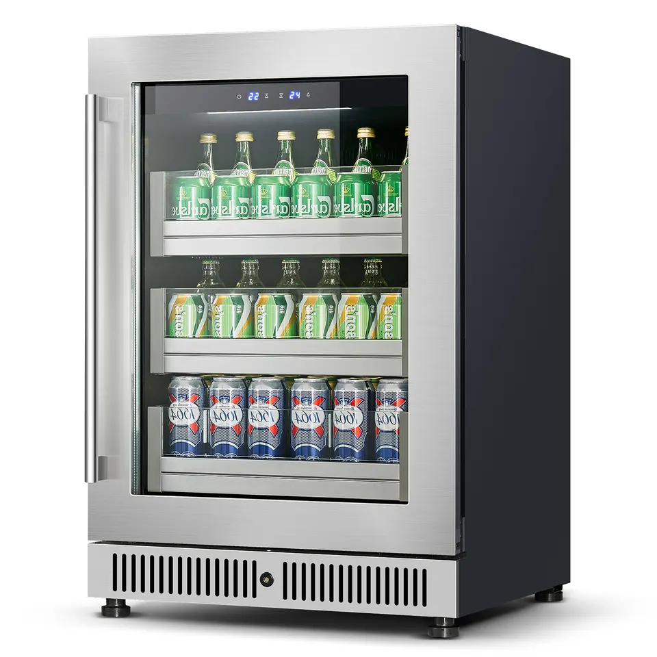 Fenfei Hot Selling custom beverage refrigerator Single Glass Door Digital Display locking beverage refrigerator