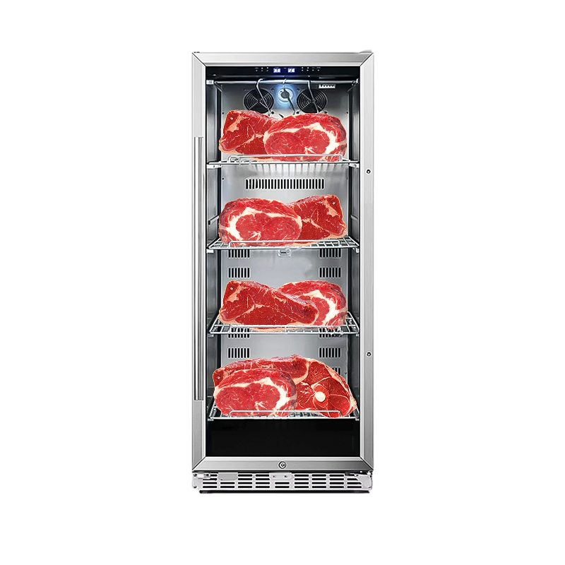 Best Price Home Use Glass Meat Beef Fish Dry Aged Hanging Curing Cabinet Fridge Machine