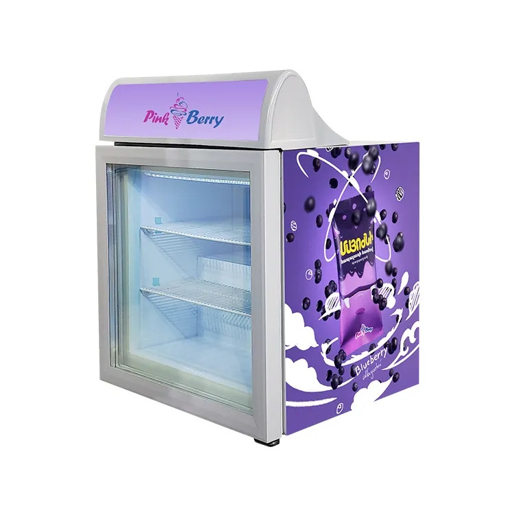 55L Compressor Cooling Ice Cream Display Small Hotel Mini Bar Freezer