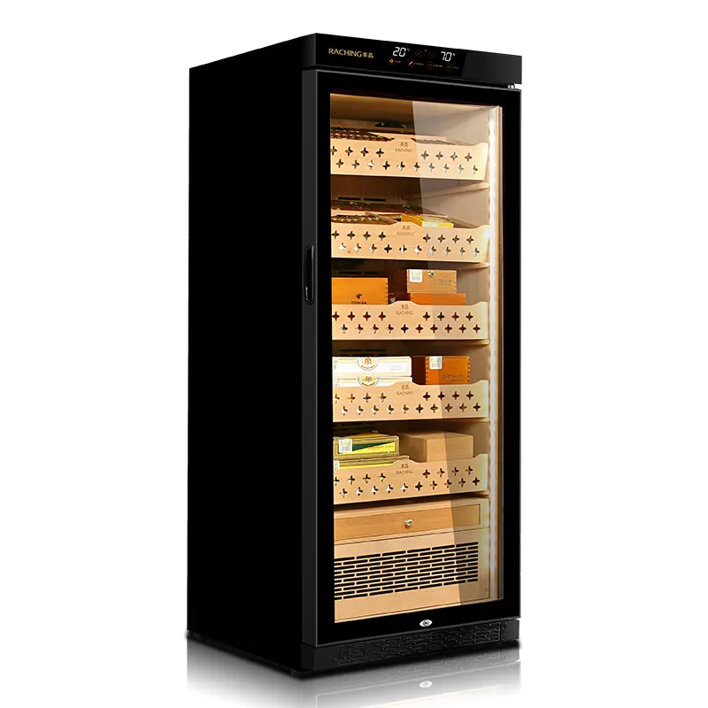 220 liter top precise temperature humidity control wifi monitor stainless steel cedar wood cigar humidor cabinet