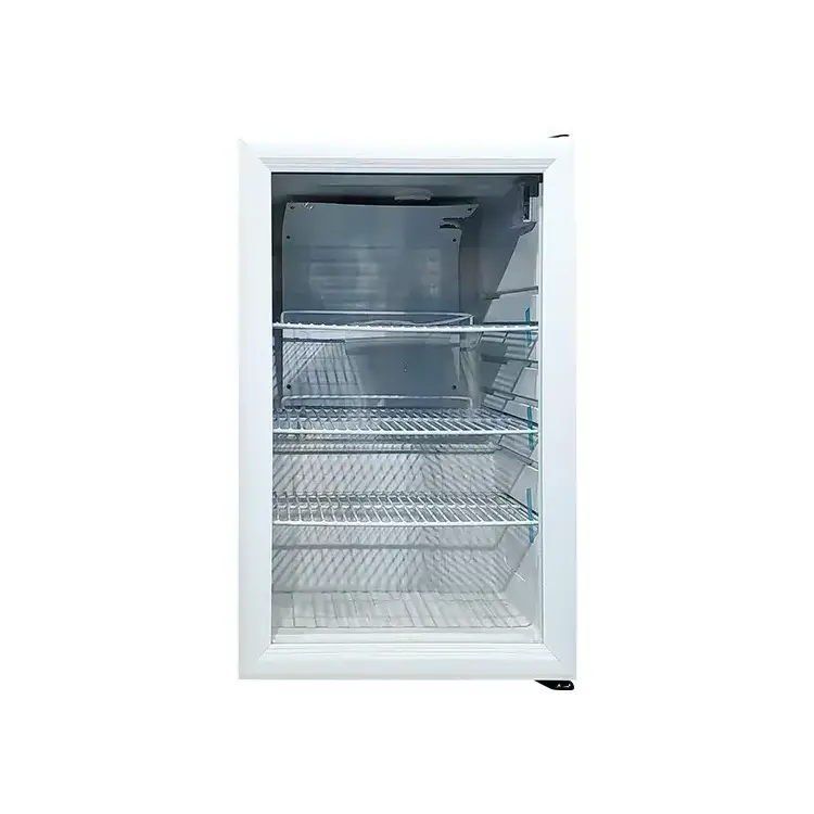 90L Small refrigerator glass door Compact fridge 90 Liter home bar cooler drink cooling display refrigerator