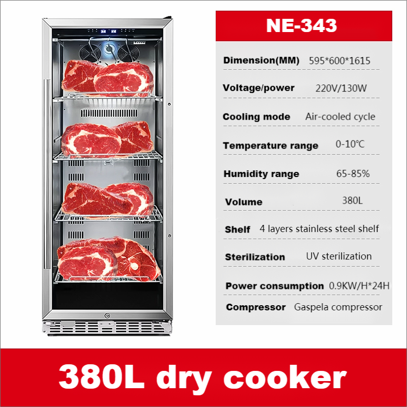 Best Price Home Use Glass Meat Beef Fish Dry Aged Hanging Curing Cabinet Fridge Machine