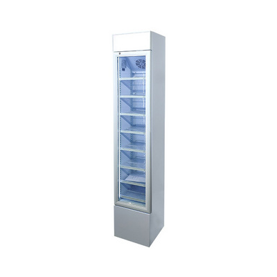 Glass Door Upright Display Beverage Cooler Commercial Beverage Beer Upright Door Refrigerator With Top Light Box