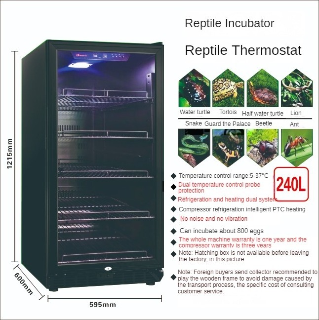 ODM Manufacturer Climbing Pet Incubator Egg Thermostatic Egg Incubator Black Steel Reptile Incubator