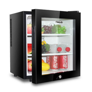 40 liter hotel silent fridge glass door mini fridge electric power small refrigerator with lock and key