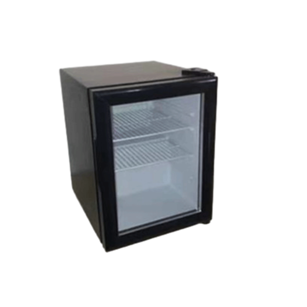 NE-35C OEM Single Glass Door Mini Fridge Countertop Cafe Loft Small Refrigerator with lock key