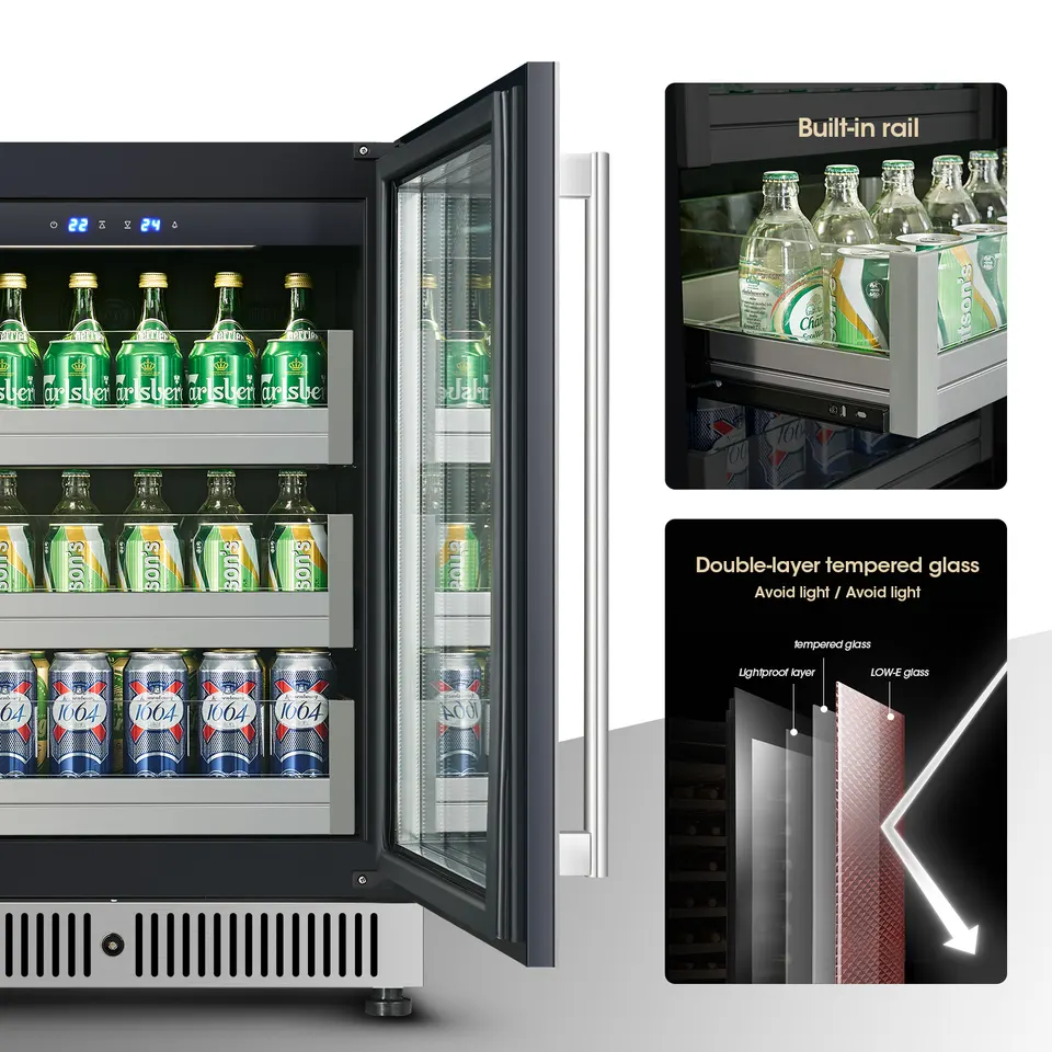 Fenfei Hot Selling custom beverage refrigerator Single Glass Door Digital Display locking beverage refrigerator