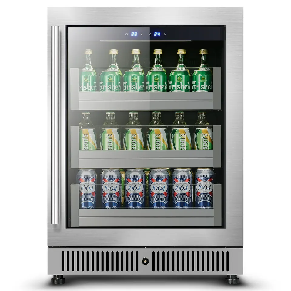 Fenfei Hot Selling custom beverage refrigerator Single Glass Door Digital Display locking beverage refrigerator