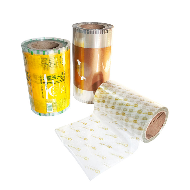 printed laminated food packaging plastic roll film flexible wrapping film roll aluminium foil packaging film