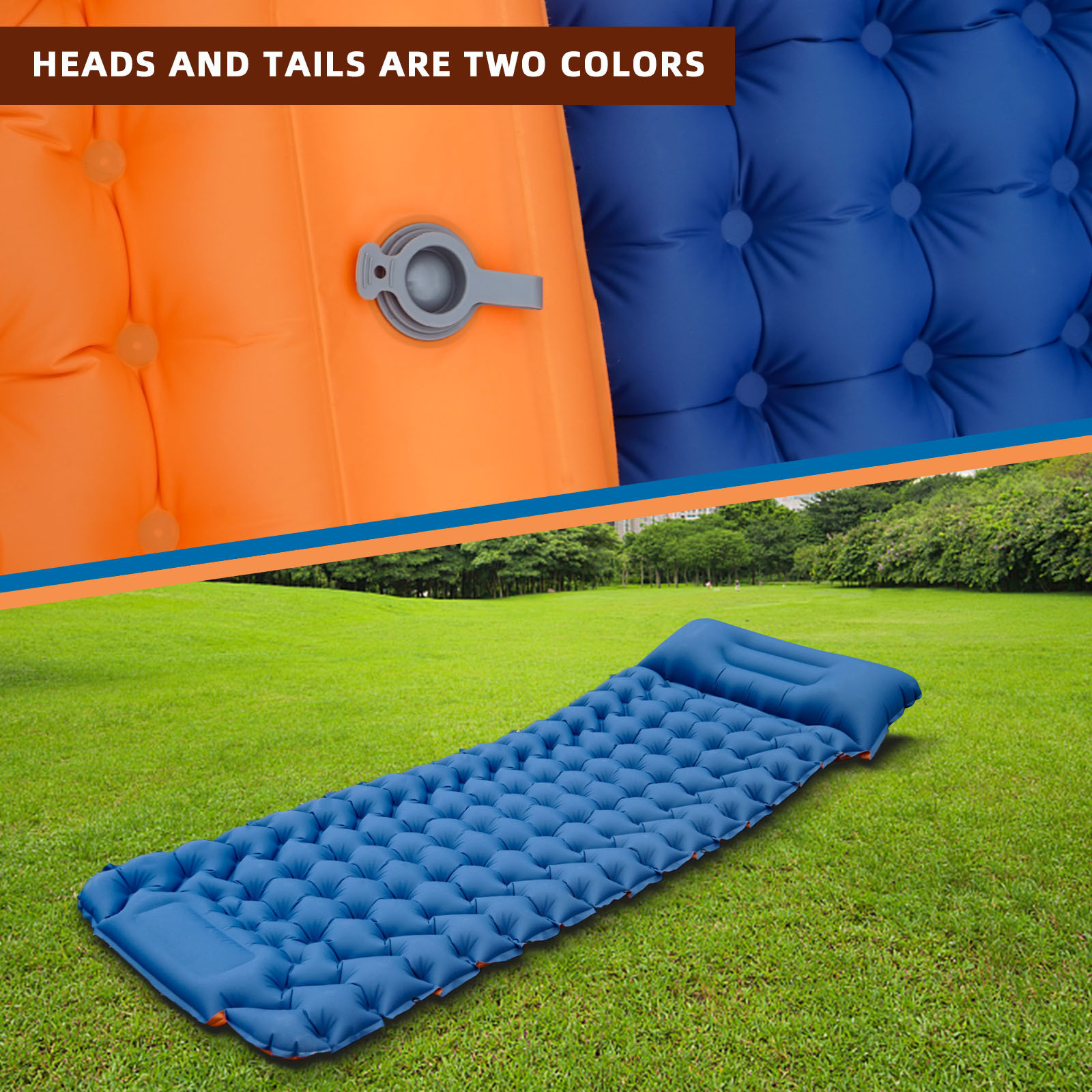 Mydays Outdoor Hot Sale 196*68*9CM Ultralight Inflatable Backpacking Pad Mat Air Mattress for Hiking Traveling Tent