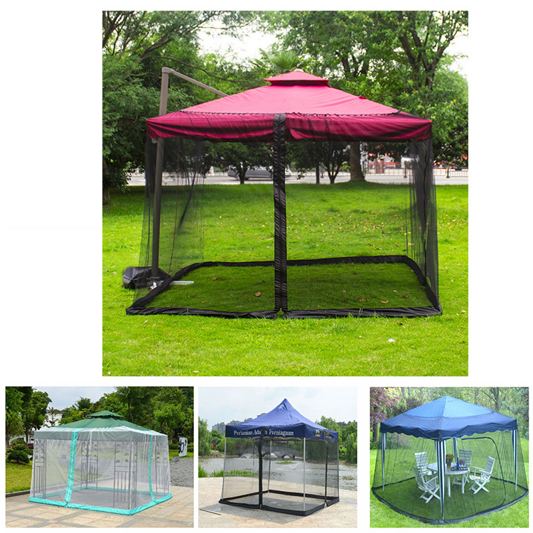 9' Patio Adjustable Large Garden Umbrella Hanging Tent Polyester Mesh Mosquito Netting for Traveling