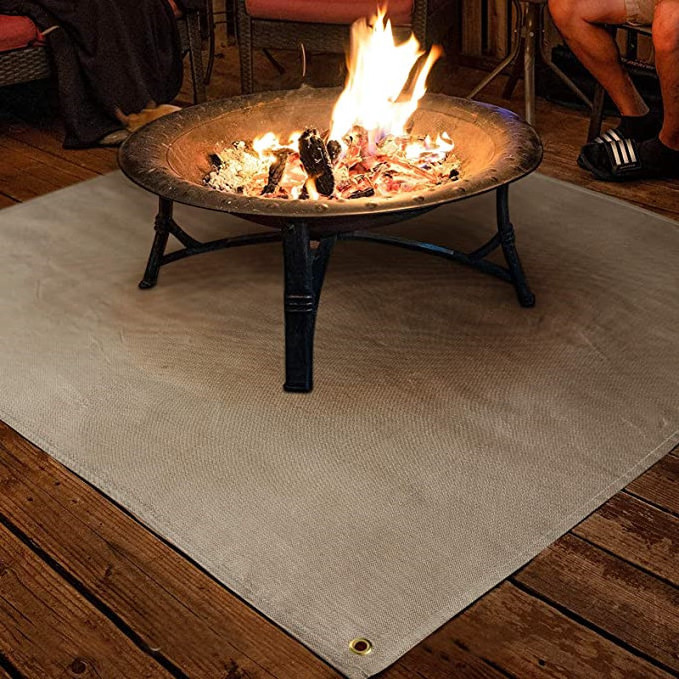 39*39 Inch Glass Fiber Material Fireproof Fire Pit Mat for Deck Patio Lawn Outdoor Camping BBQ Protection