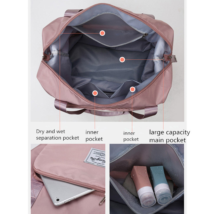 Waterproof Outdoor Large Capacity Traveling Sports Weekender Overnight Foldable Travel Duffle Bag with Dry Wet Separation Pocket