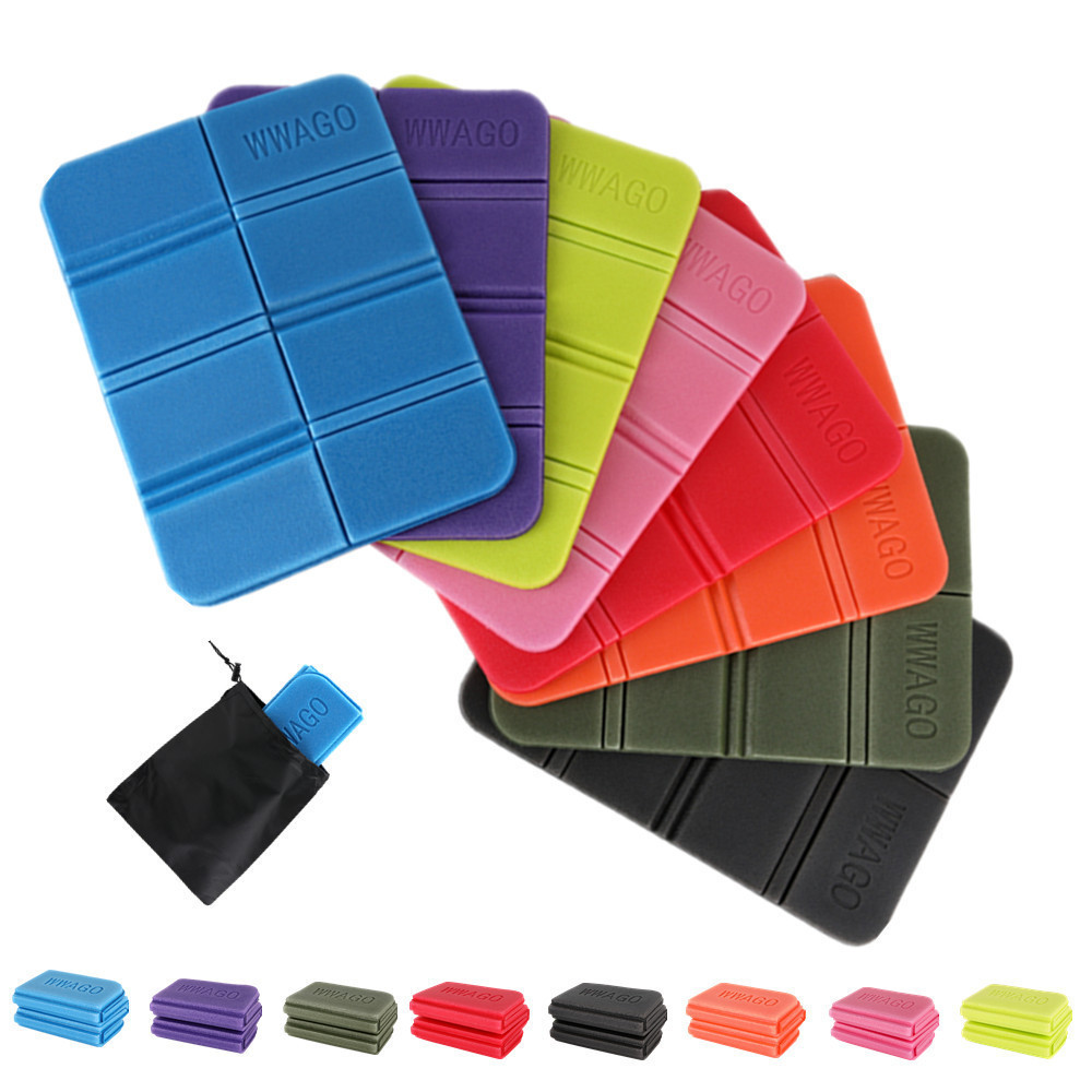 Hot Sales Waterproof EVA Foam 385*275*8mm Foldable Camping Cushion Hiking Seat Pad With Storage Bag Package