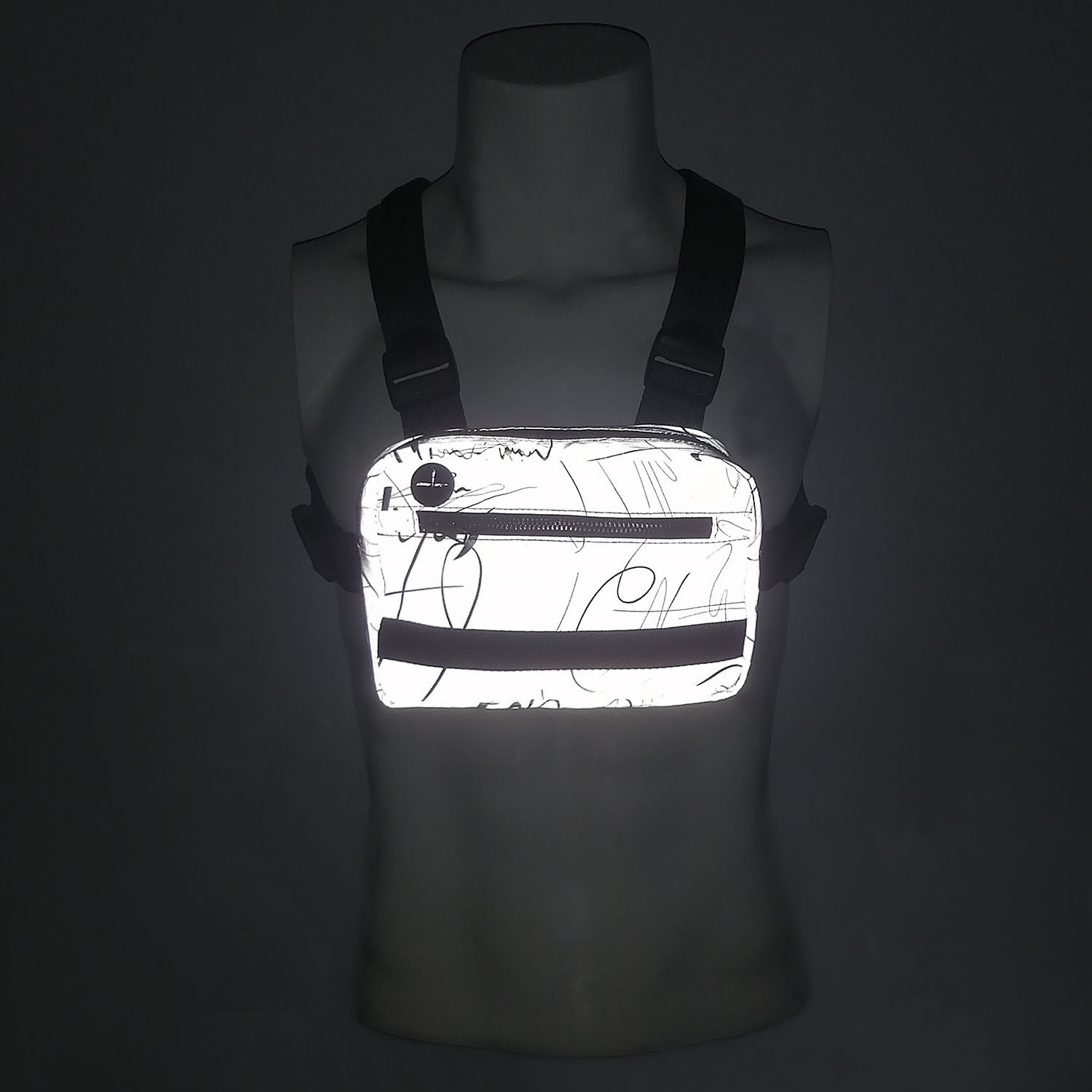 Universal Functional Reflective Utility Running Sports Men Women Front Chest Rig Bag Pack