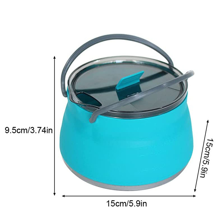 Mydays Outdoor Hot Sale 1L Capacity Collapsible Camping Portable Kettle for Hiking Travel Outdoors Activities