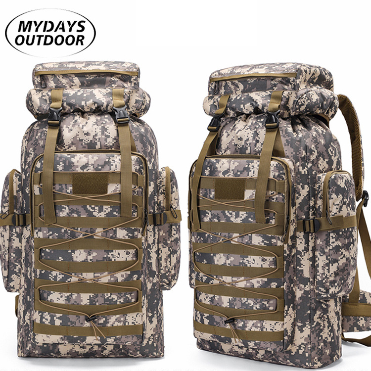 Mydays Outdoor Extra Large Custom Waterproof Adjustable Straps 2 In 1 Hiking Tactical Backpack with Multiple Color Options