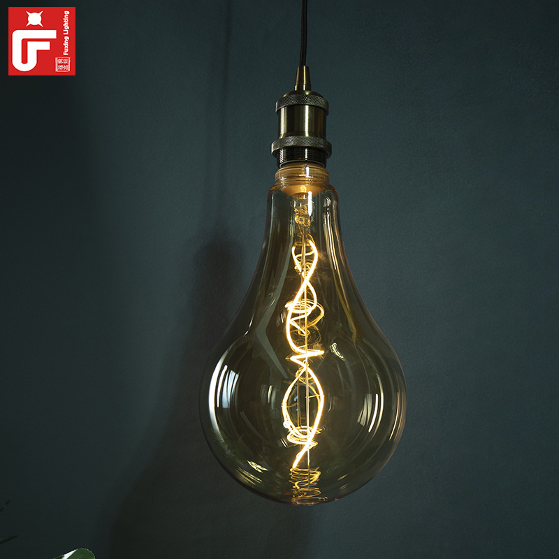 220V 120V 4W house decor lights Custom big size Led Filament Bulb spiral Lamp Retro Incandescent Edison Bulbs Light