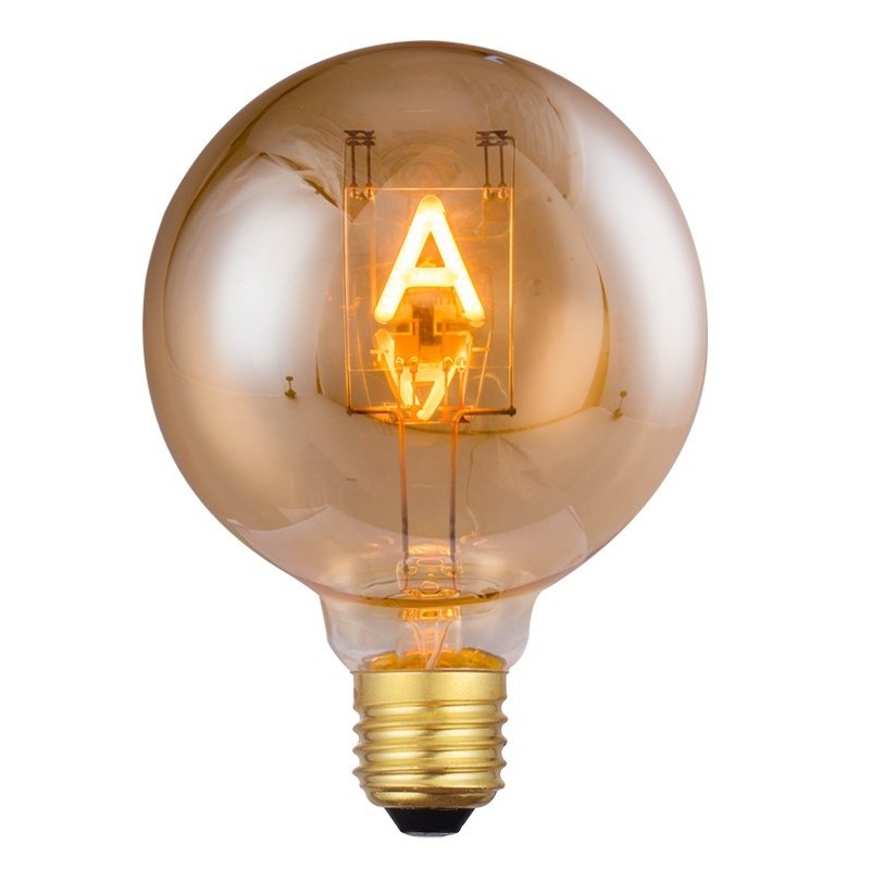 Edison style bulb G80 1W 50LM E27 Letter A or B Pattern Text Light Bulb Indoor Lighting  Led Filaments Lamp Bulbs