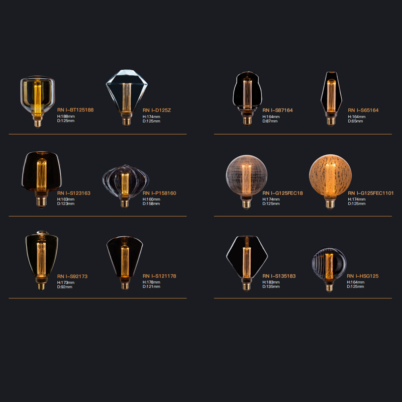 High Quality E27 Led Bulb Vintage Lamp 2.5w Black Edison Bulb Unique Light Bulbs For Chandelier Light