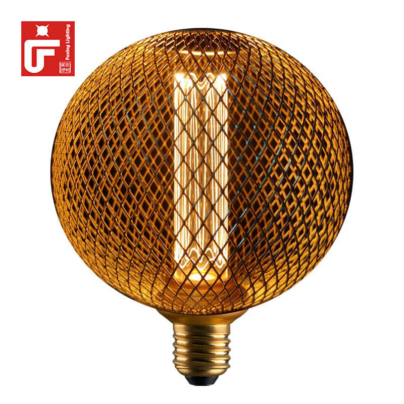 Lights decoration modern edison bulb e27 e26 metal mesh lamp shade spiral dimmable decorative antique light bulb decor