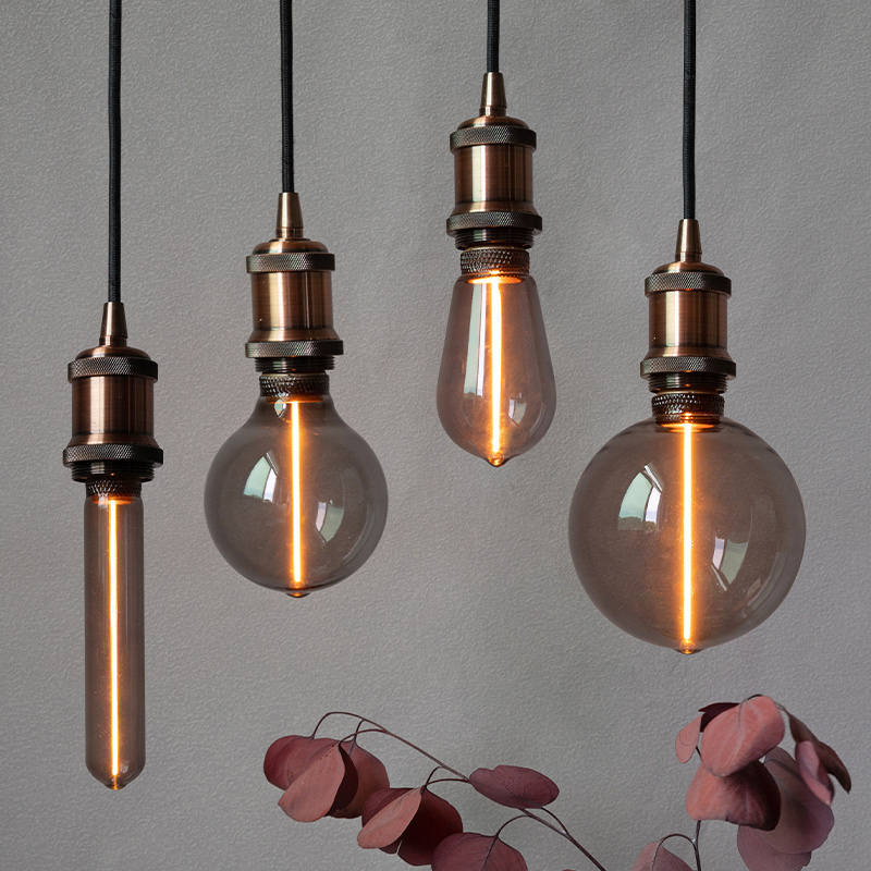 Modern Style Vintage Led Bulb E27 Amber Smoke Unique Light Bulbs Led Filament Bulb Dimmable Filament Lamps