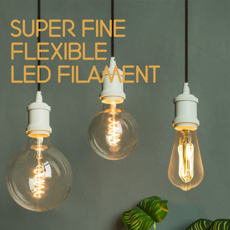 New Arrivals lamp design electric bulb E27 no flicker led light 0.6mm thickness dimmable filament bulbs