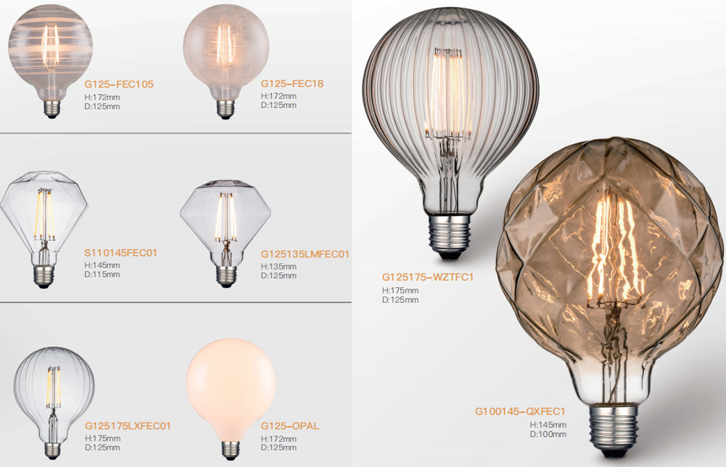 Dimmable Special Shaped  Vintage edison bulbs antique straight led bulbs e27  2200K Clear Glass filament led bulb