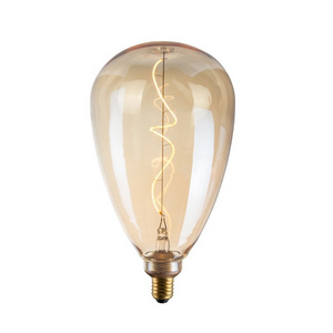 Factory big size Amber glass led edison light bulb  4W E27 B22 decorative bulb spiral Vintage Led Filament Light Bulb