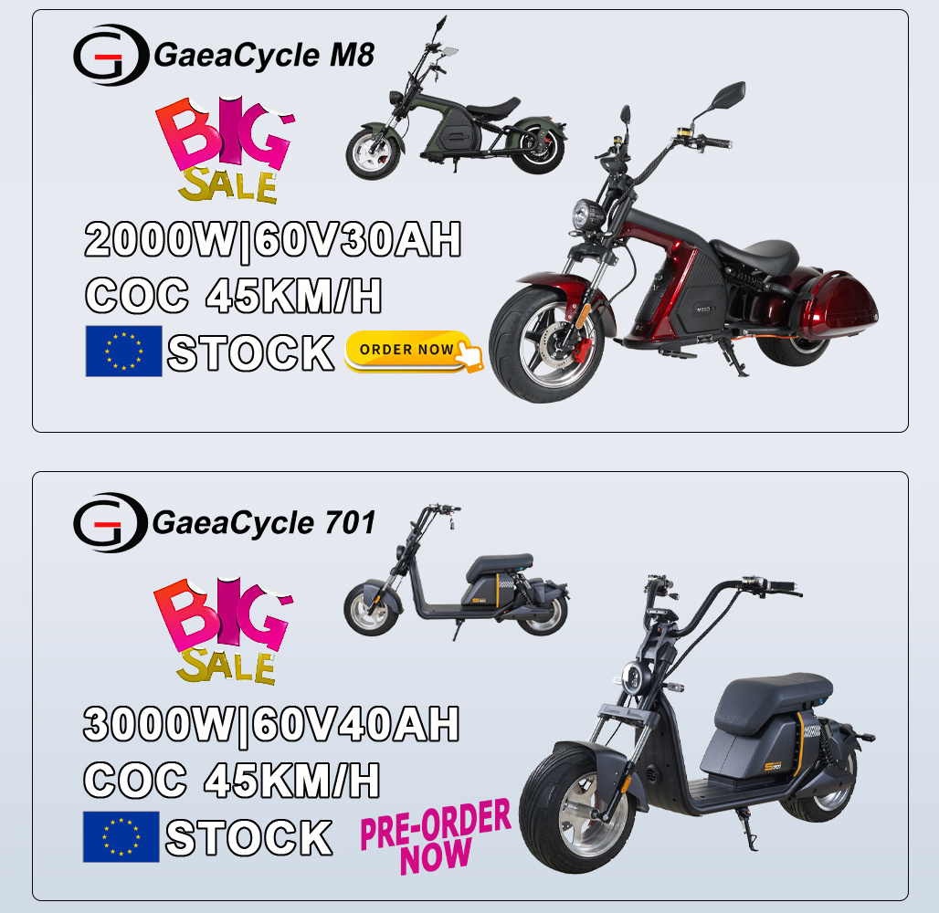 EEC COC 45km/h L1e City Coco Electric Chopper Scooter 2 Seater Citycoco M1 2000W 60V 20Ah Eu Warehouse