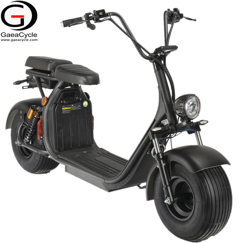 Eu warehouse 60V 1500W Long Range City coco Fat Tire electric scooter for adults with 2 seats