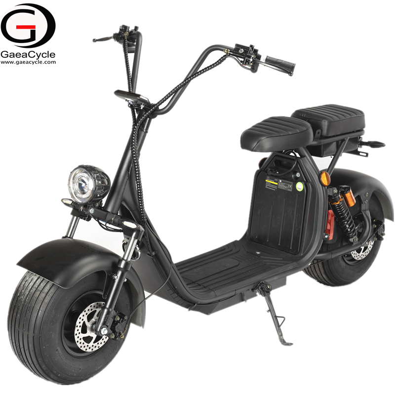 Eu warehouse 60V 1500W Long Range City coco Fat Tire electric scooter for adults with 2 seats