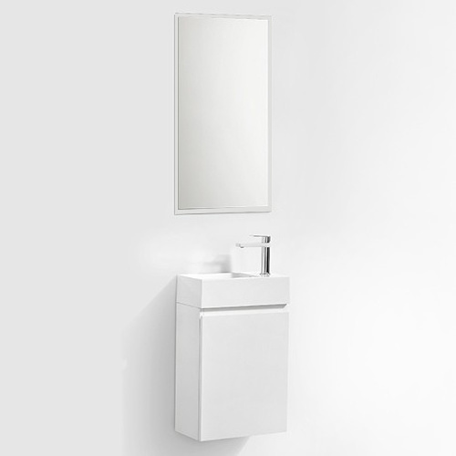 Australian Style High Gloss White/Matte White Wall Hung Small Corner Bathroom Vanity