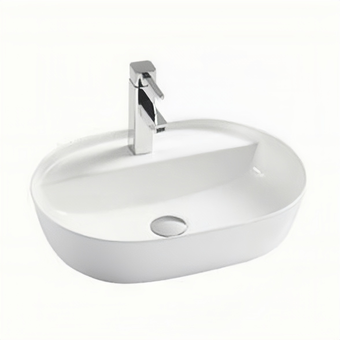 Modern big size Ceramic wash basin sink for bathroom Rectangle white glossy Counter top cabinet basin sink Art basin for washing