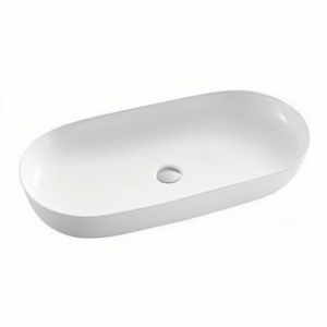 Modern big size Ceramic wash basin sink for bathroom Rectangle white glossy Counter top cabinet basin sink Art basin for washing