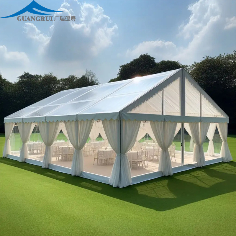 Grand Manufacture Large 20x40 White Wedding Party Marquee Tent with Transparent PVC Walls for Big Outdoor Events on Sale