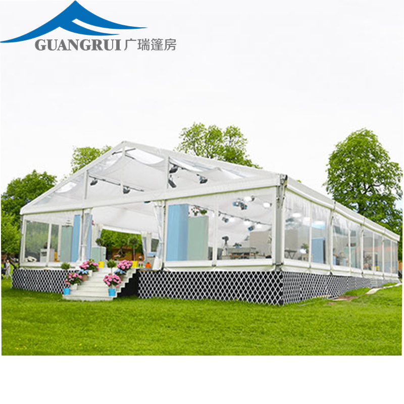 New Modern Large White Wedding Tent Fashionable Clear Glass Events Marquee for Outdoor Trade Shows and Parties