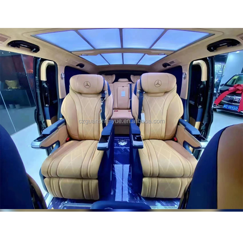 New Luxury yellow leather covered airline mercedes vito w447 seat For Mercedes Benz Vclass W447 V250 V260 Vito