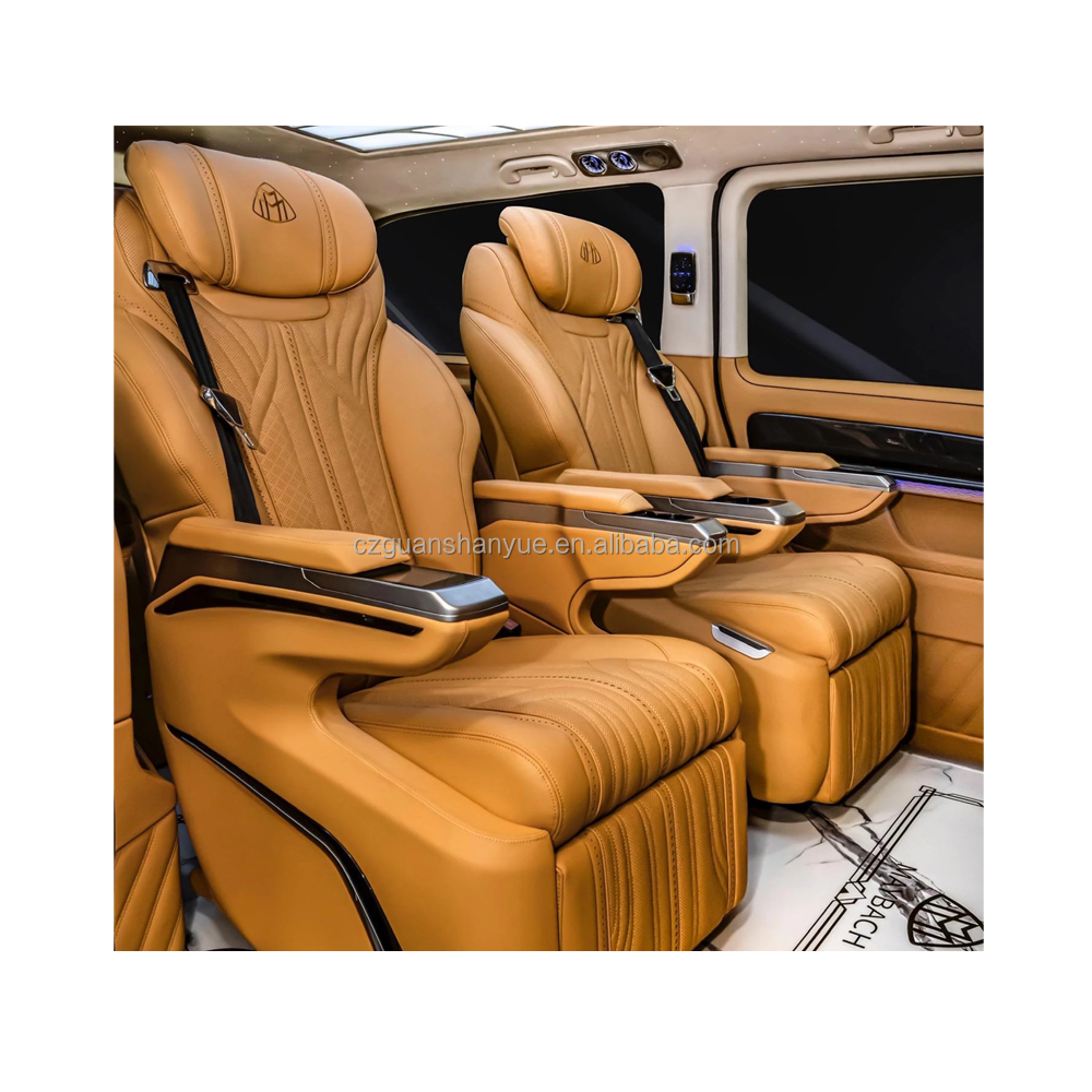 New Luxury yellow leather covered airline mercedes vito w447 seat For Mercedes Benz Vclass W447 V250 V260 Vito