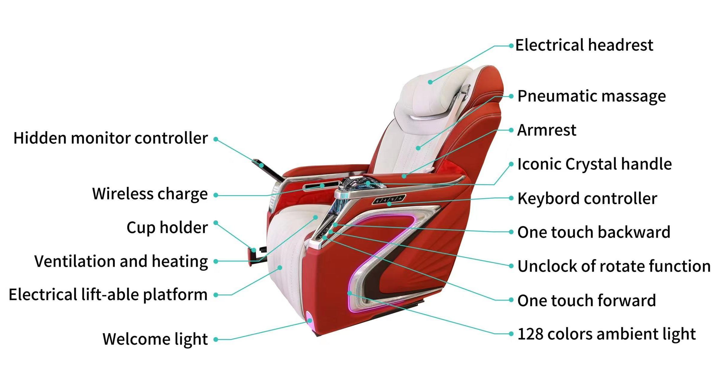 2023 hottest luxury bus seats seater luxury car seat with cup holder