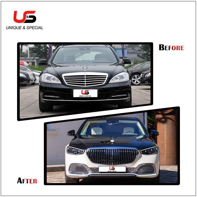 Car accessories W221 upgrade W223 body kits for Mercedes benz S class W221 2006-2013 facelift to 2021 W223   Maybach model