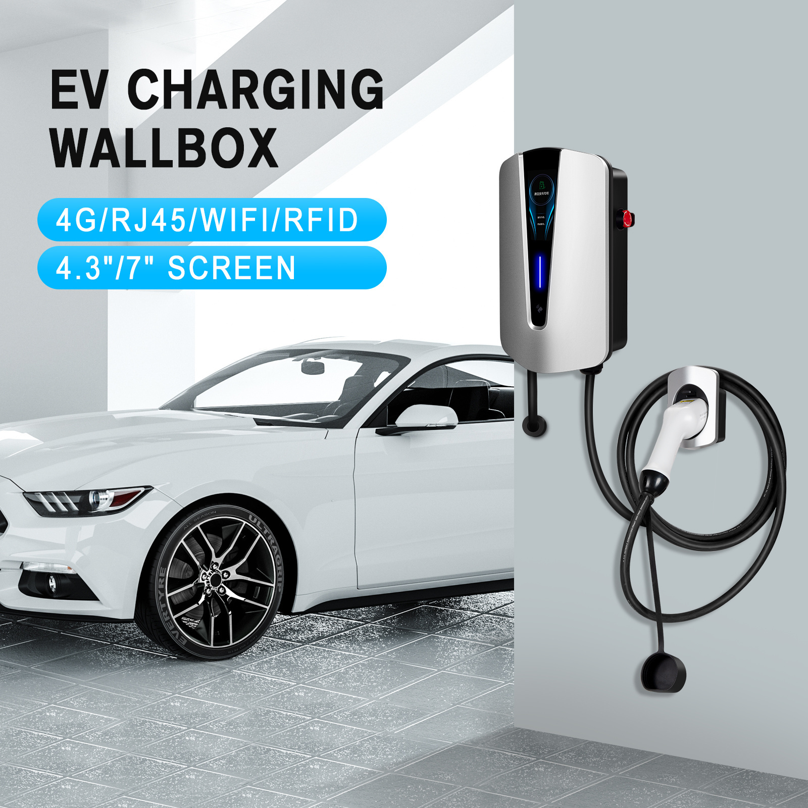 22KW 11KW WIFI Rfid Electric Car AC Charging Station Charger Home Electric Car With Payment