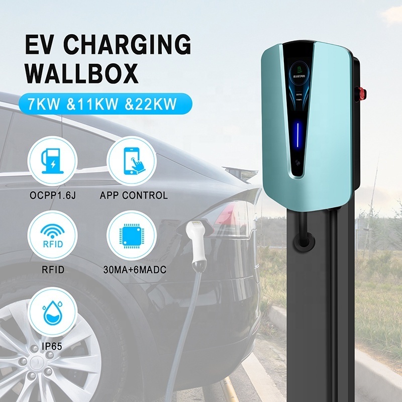 AC Fast 3 Phases Electric Vehicle Car Charger Station EV Car For Tesla Tata Byd