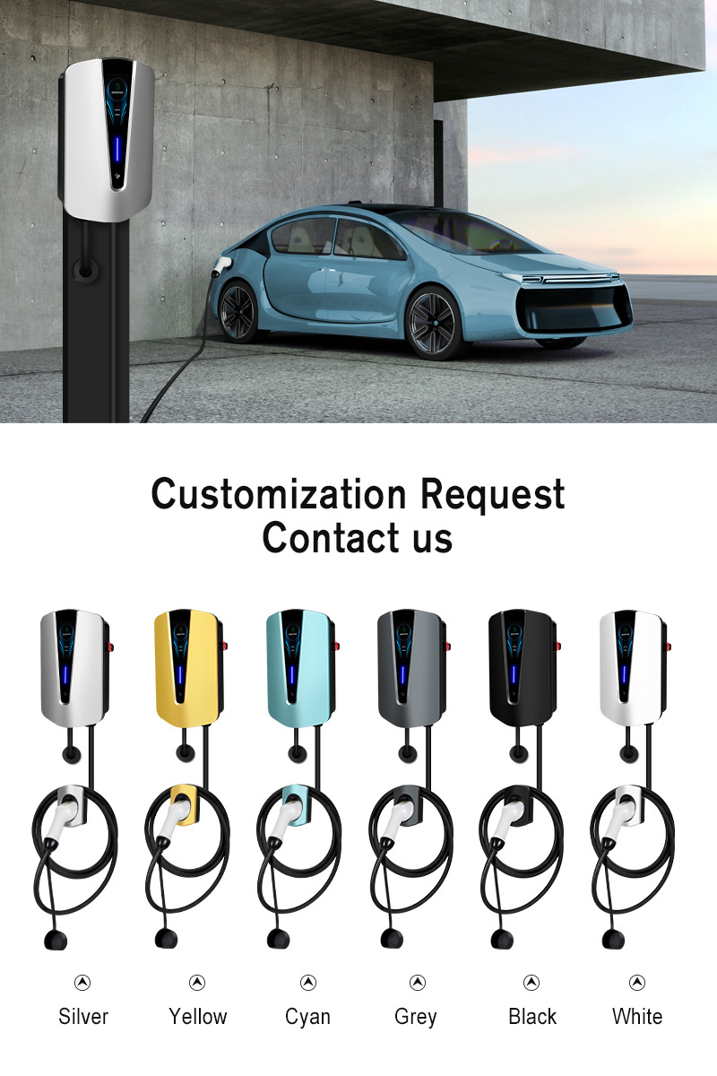 250V 380V AC 7kw 11kw 22kw EV Electric Car Charger Type 2 Station 16A 32A With Wifi Tuya