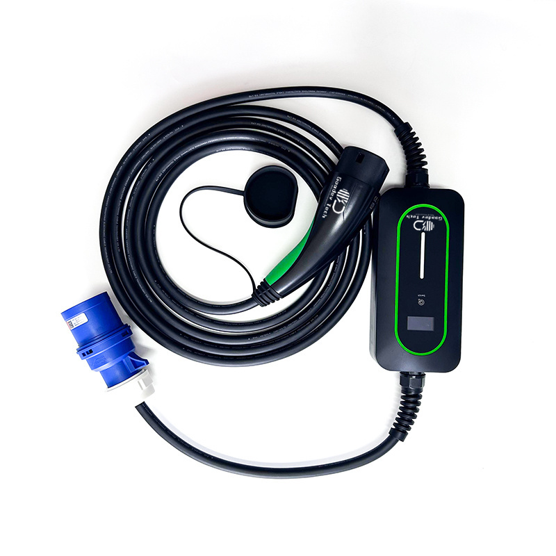 Level 2 Home Fast Charger 16A 32A Current Adjustable 220VAC Portable EVSE For Electric Car J1772