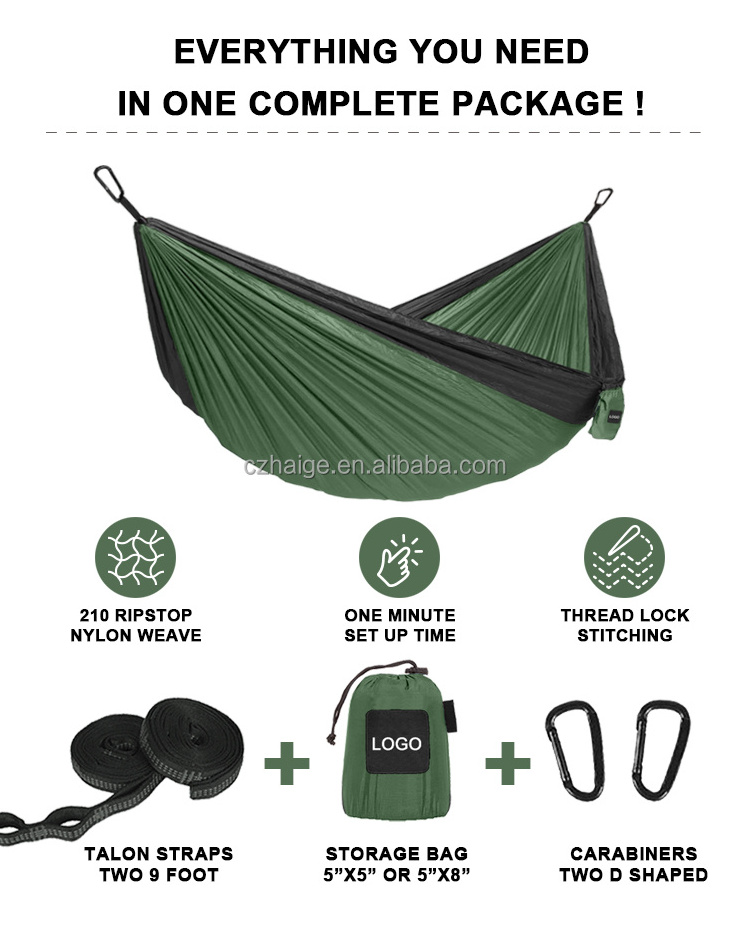 Outdoor Custom Nylon Double Camping Hammock Tree Hammock Portable Parachute Hammocks