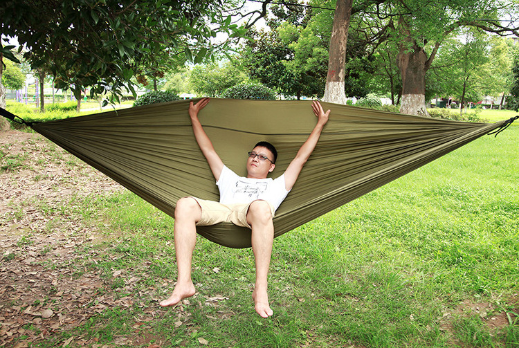 Outdoor Camping Hammock Portable Lightweight Nylon Parachute Hammocks for Backpacking Travel Hiking