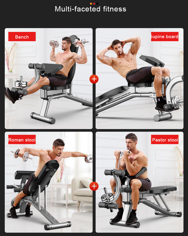 Multifunctional strength training dumbbell bench folded exercises sit-up fitness bench press