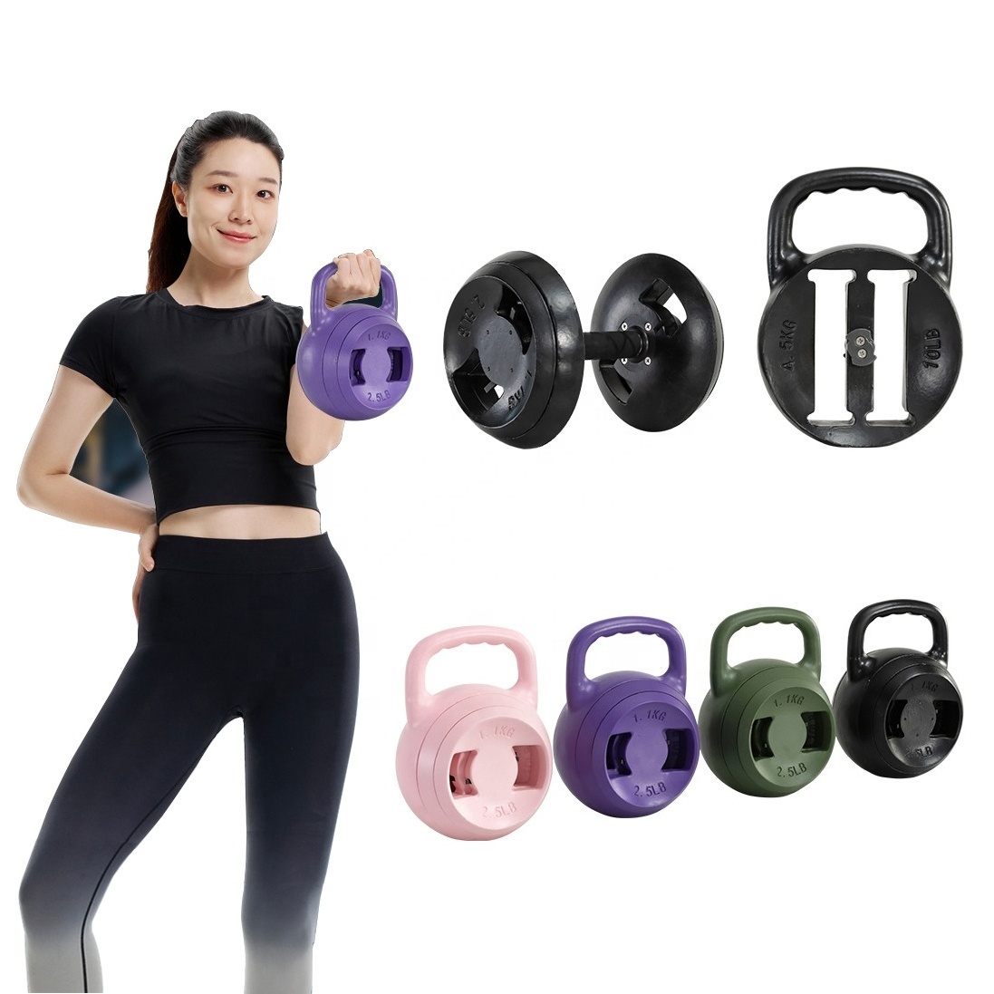 Gym Equipment 25LB Cast Iron Kettlebells Adjustable Weight Professional Men's Home Weightlifting Kettle Dumbbells