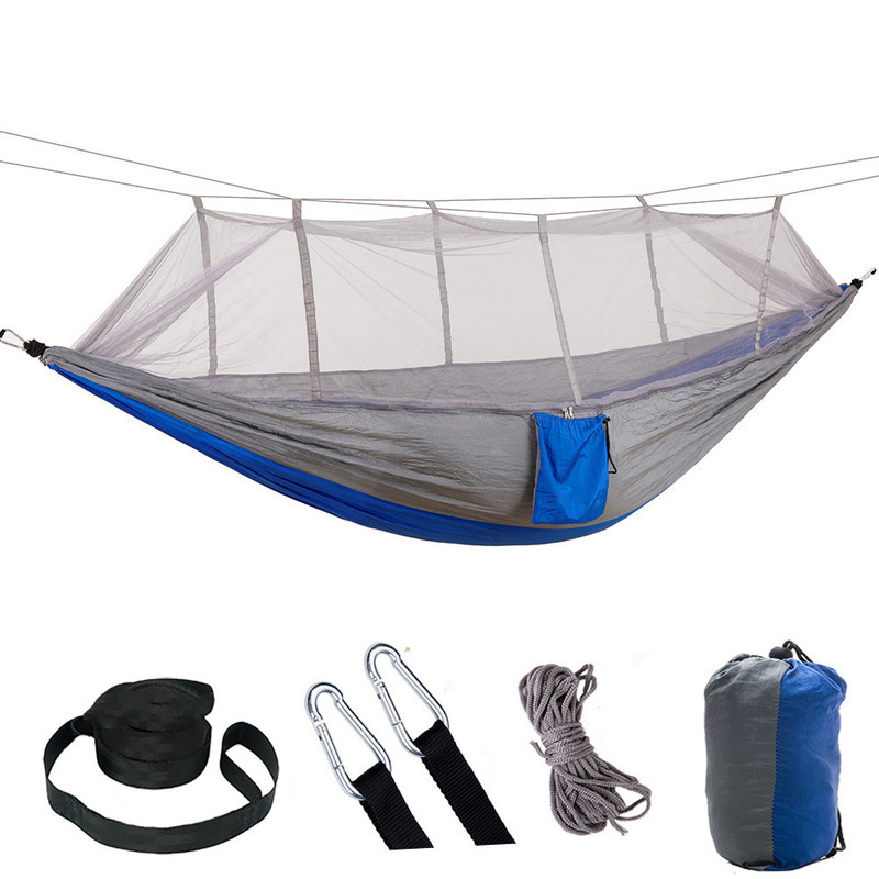 2023 Upgraded Portable Parachute Mosquito Net Camping Hammock for Backpacking Travel Hiking